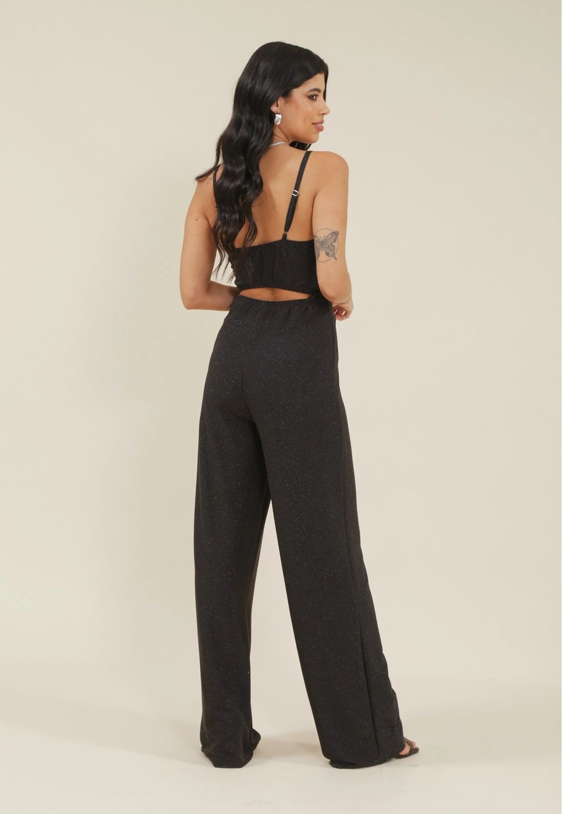 Macacao Malha Lurex Alca Vazado Costa P
