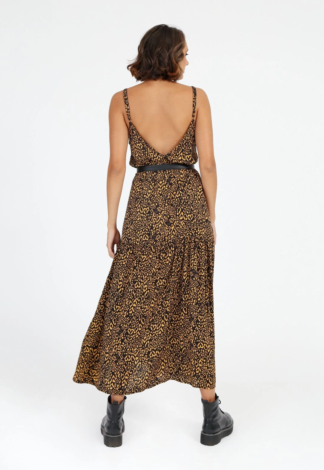 Vestido Longo Alça Animal Print