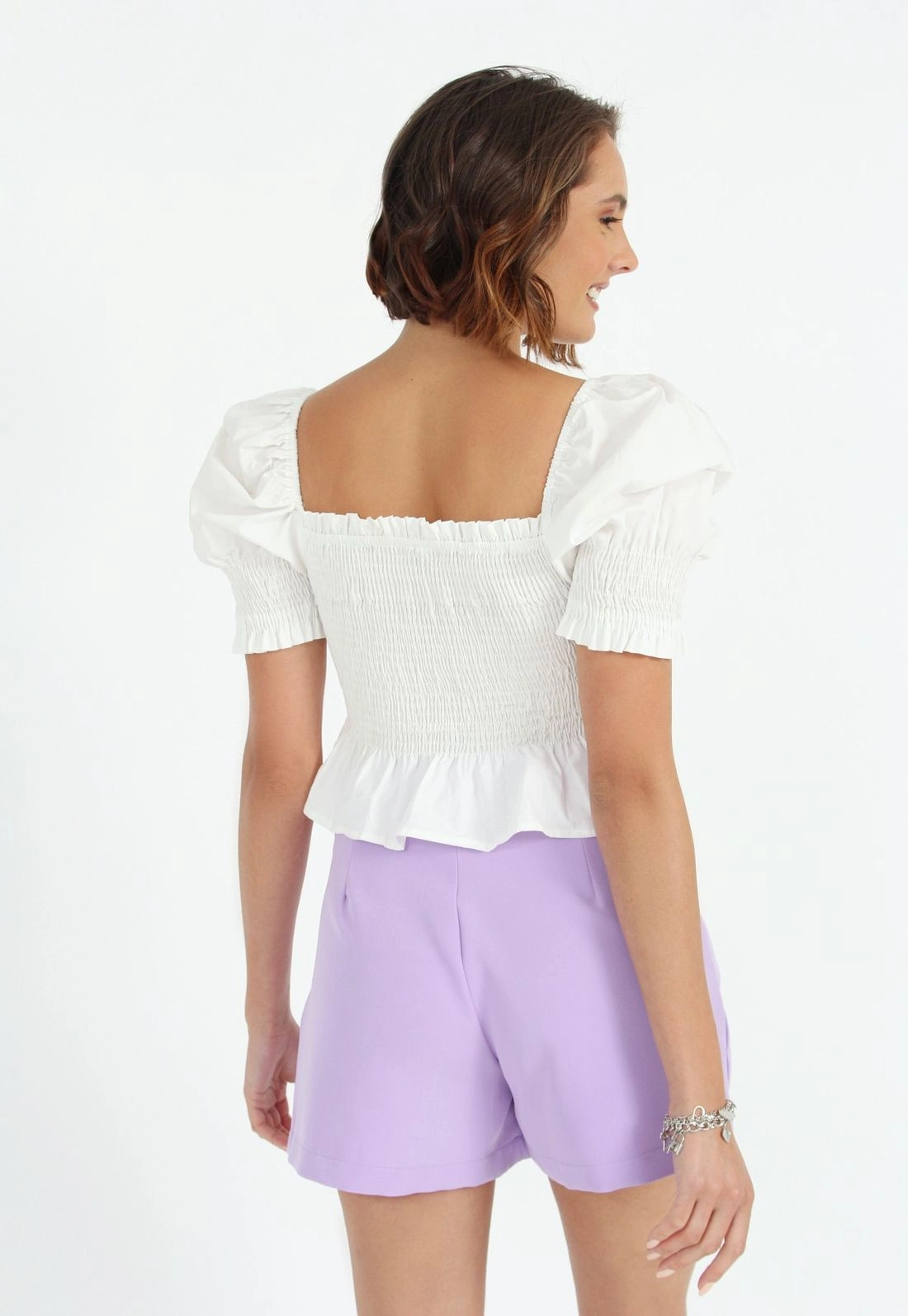 Blusa Tricoline Manga Curta