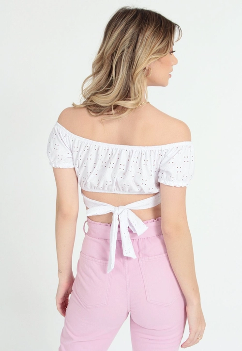 Blusa Cropped Laise Ombro A Ombro