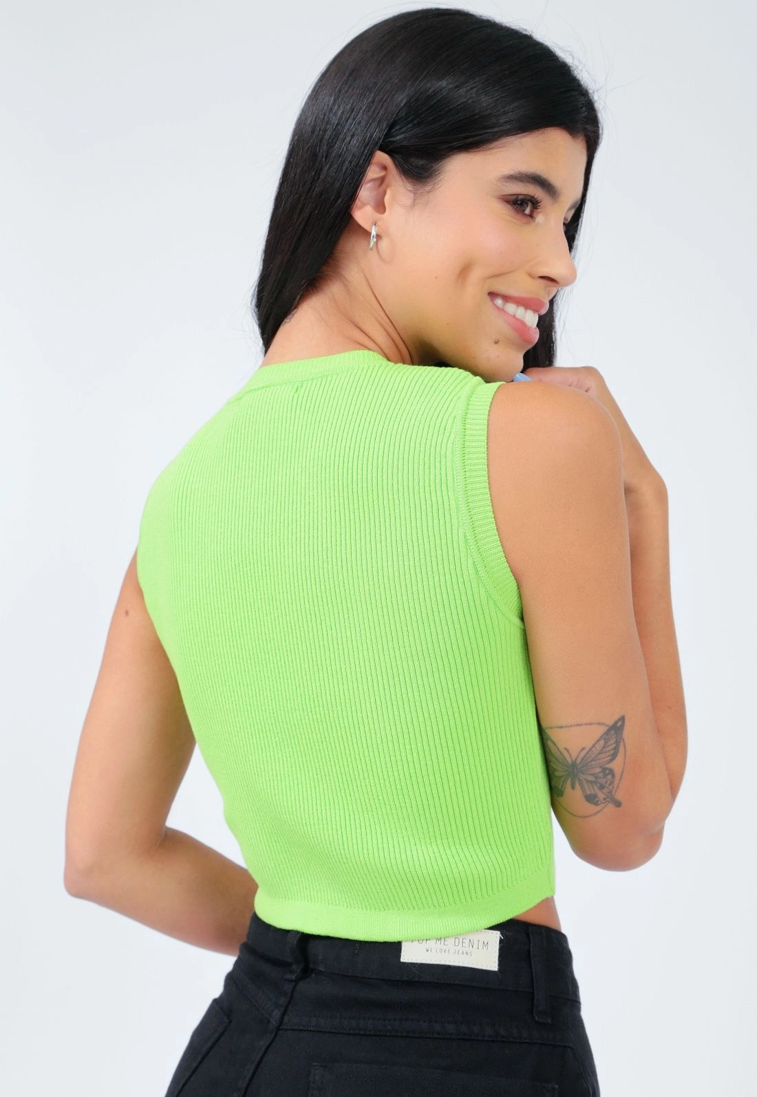 Blusa Tricô Regata Decote Redondo