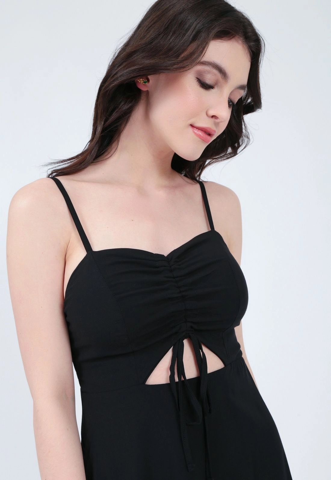 Vestido Viscolinho Curto Alça Puxador