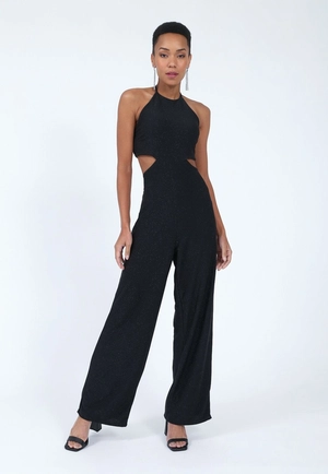 Macacao Malha Lurex Alca Vazado Lateral P