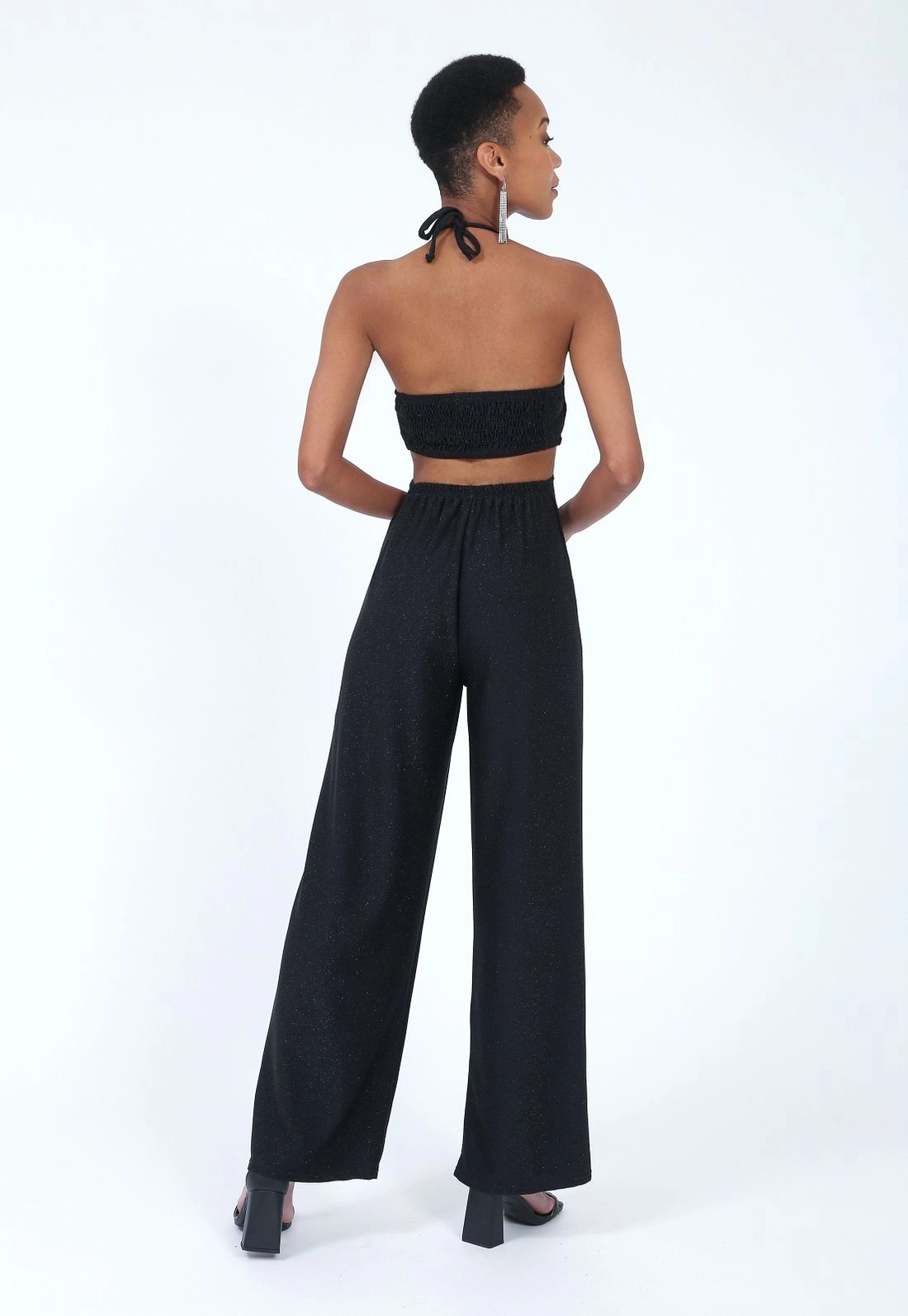 Macacao Malha Lurex Alca Vazado Lateral P