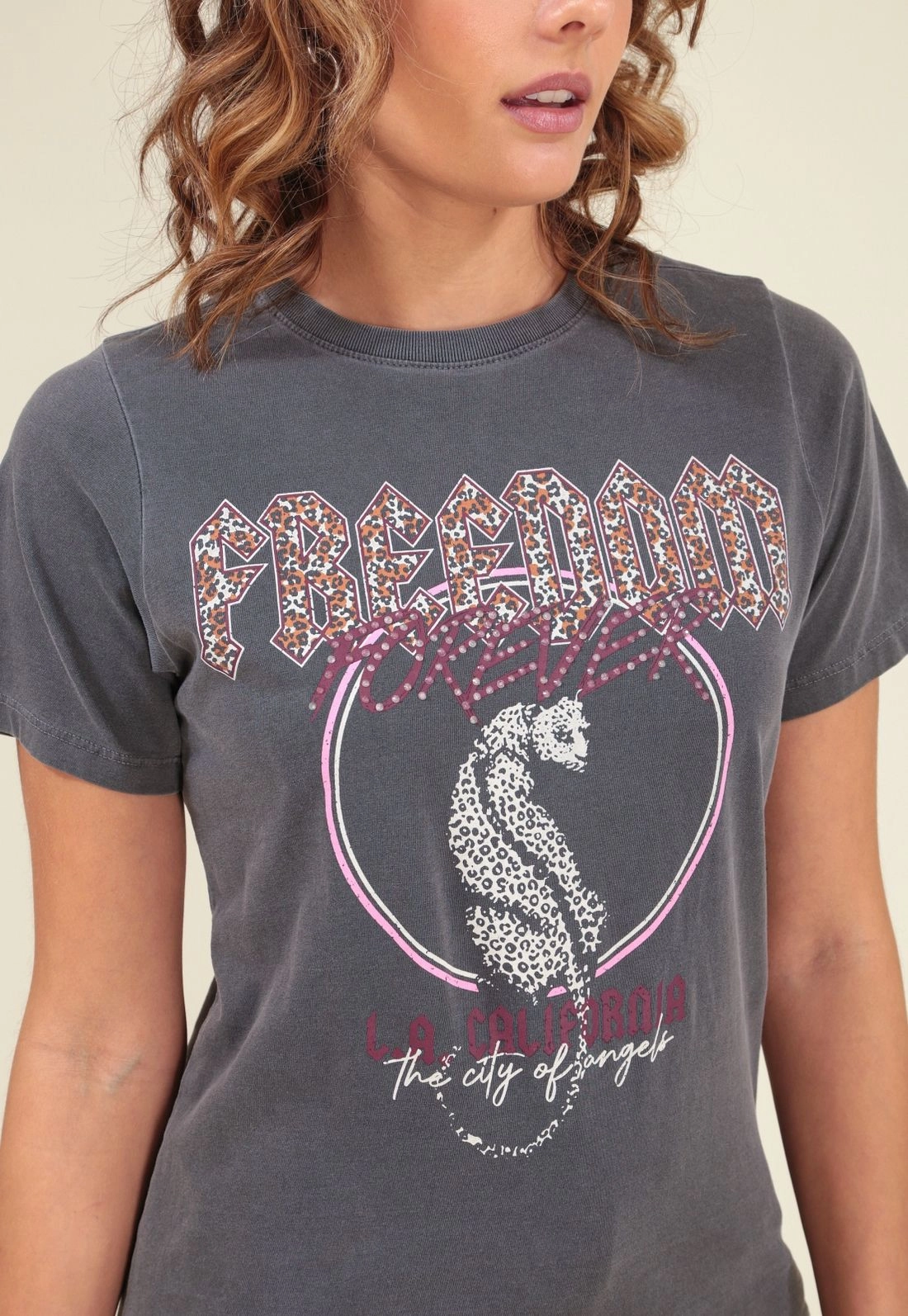 Camiseta Em Meia Malha Com Estampa Freedom