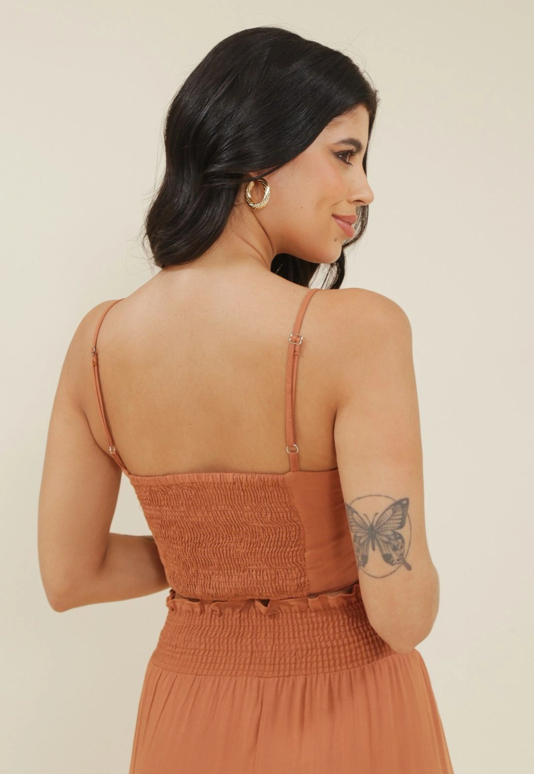 Cropped Alça Com Franzido Em Viscolinho