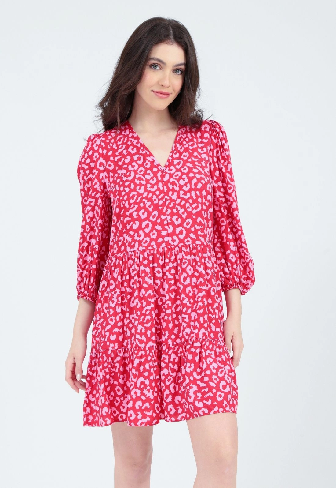 Vestido Viscose 7/8 Animal Print