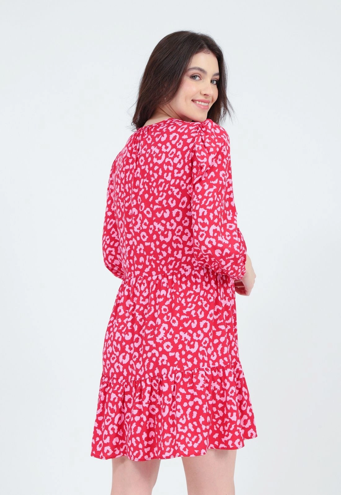 Vestido Viscose 7/8 Animal Print