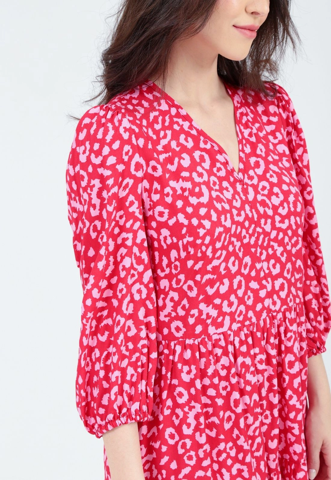 Vestido Viscose 7/8 Animal Print