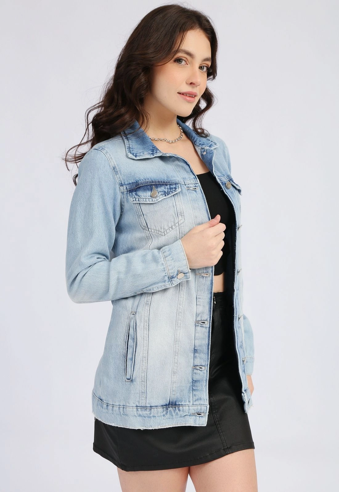 Jaqueta Jeans Estampa Tigre