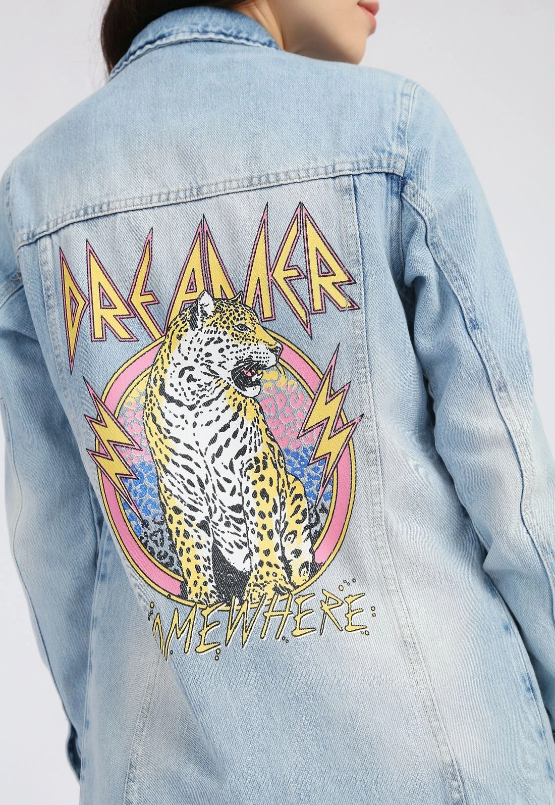 Jaqueta Jeans Estampa Tigre