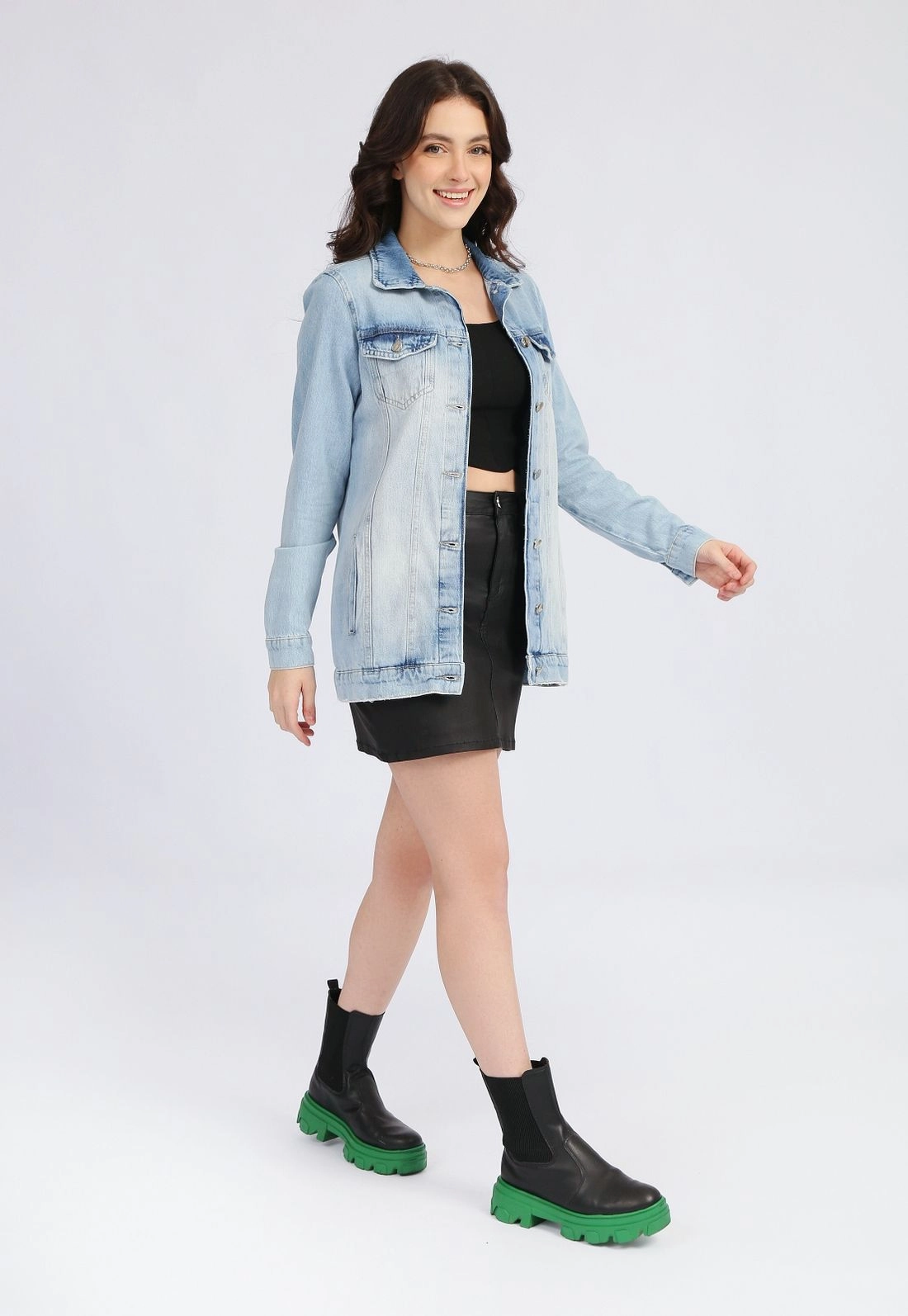 Jaqueta Jeans Estampa Tigre