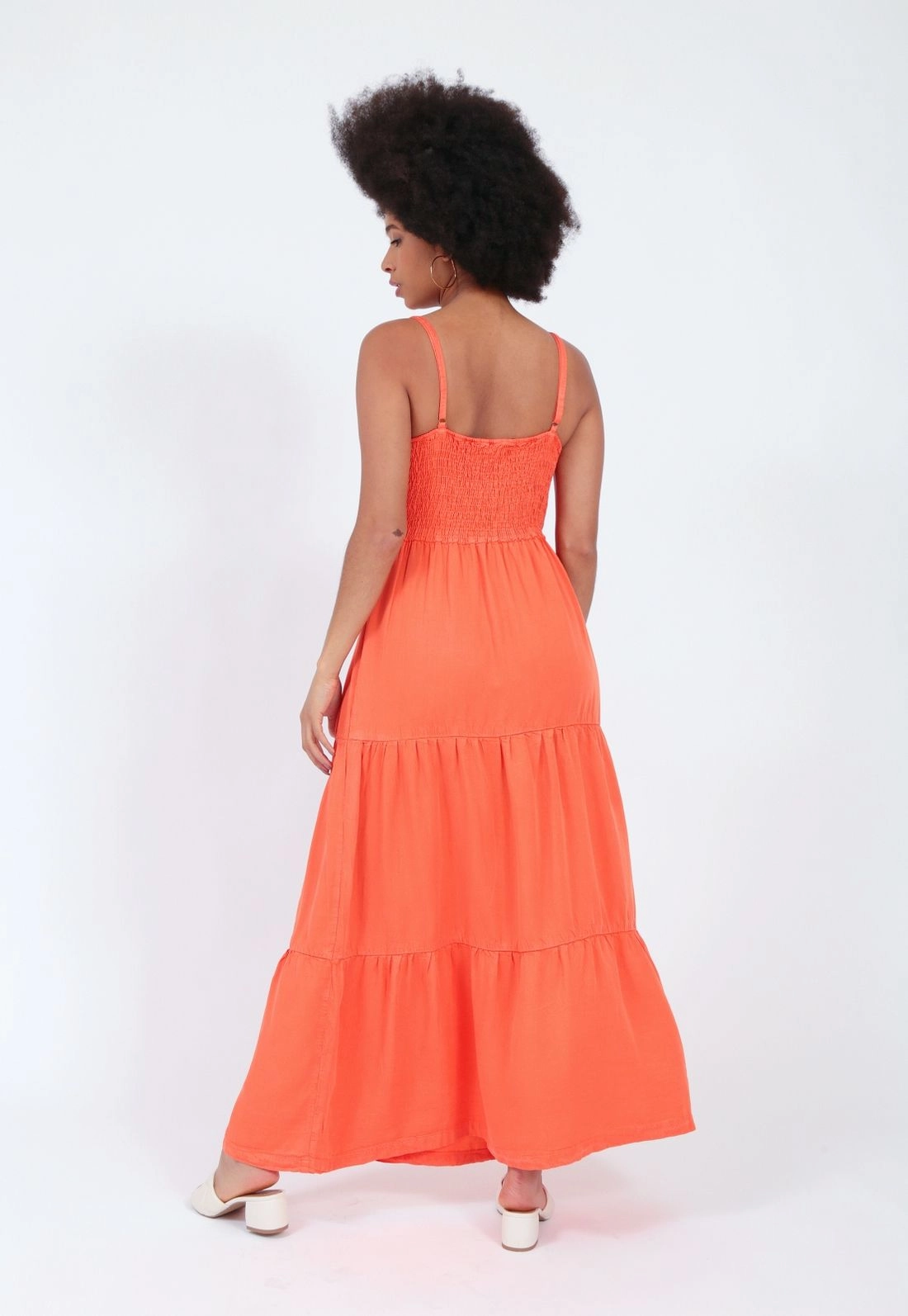 Vestido Lyocel Longo Alça Recorte