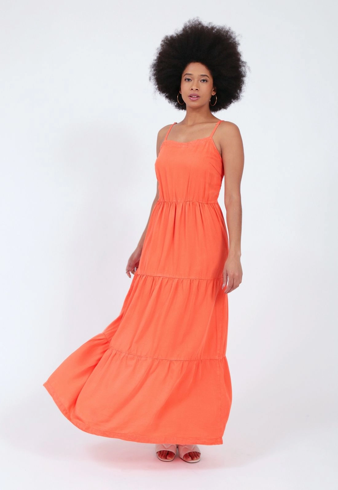 Vestido Lyocel Longo Alça Recorte