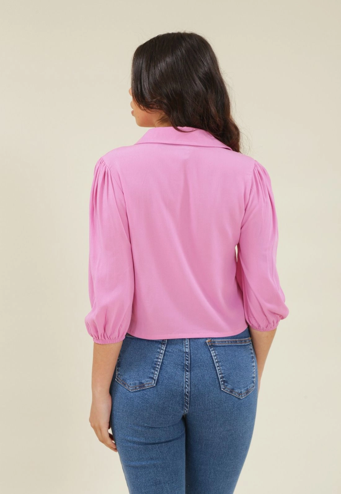 Blusa Crepe Gola Manga 7/8