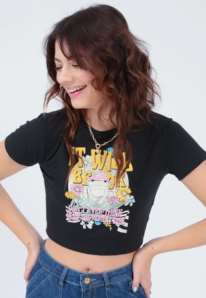 Blusa Cotton Cropped Cogumelo