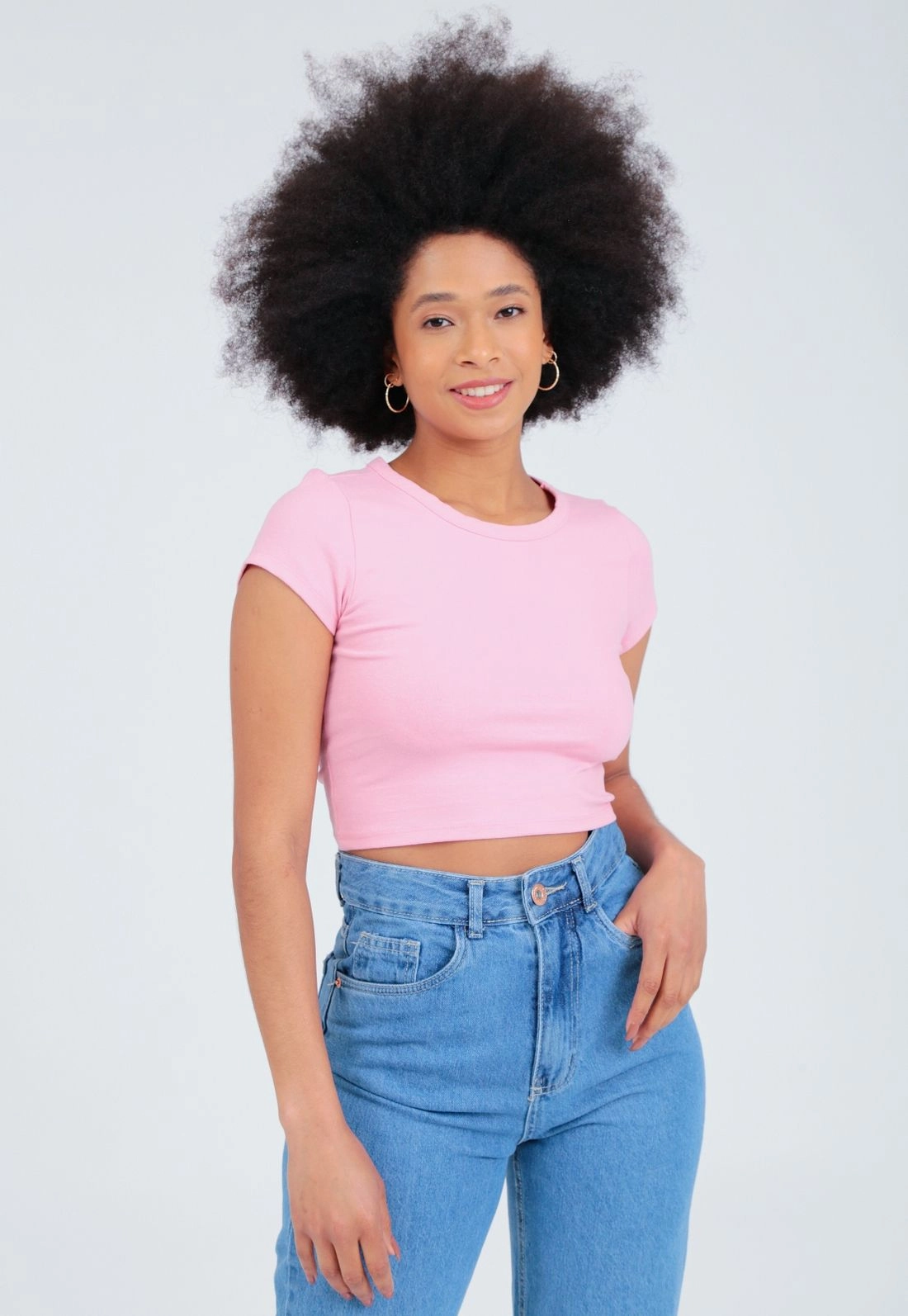 Blusa Cotton Decote Redondo Basica
