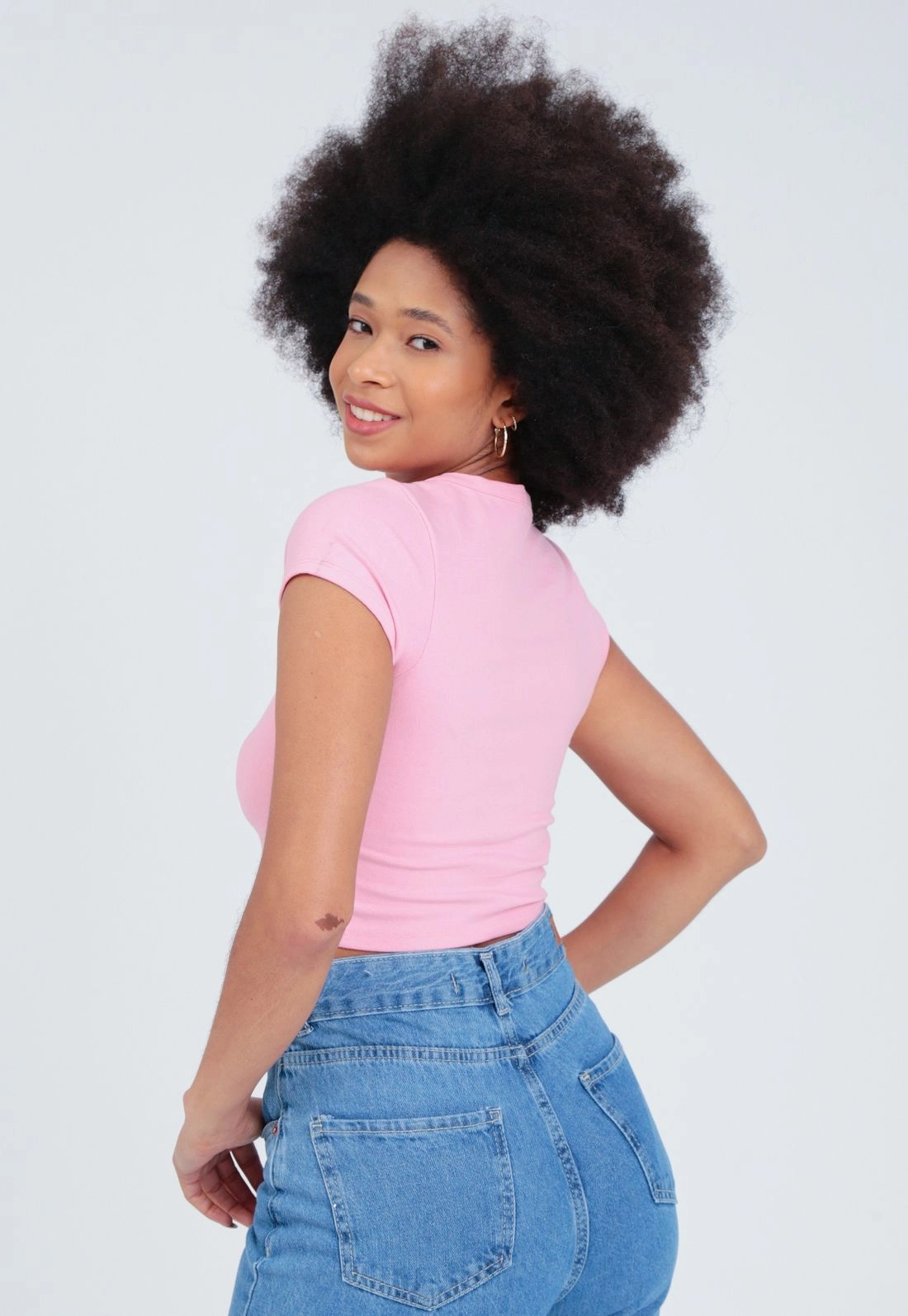 Blusa Cotton Decote Redondo Basica