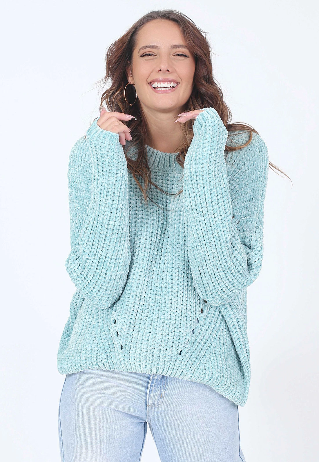 Blusa Tricô Chenille Oversize g