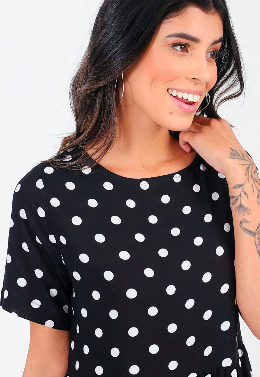 Vestido Manga Curta Babados Marias