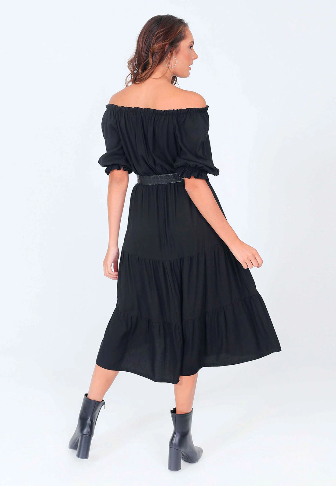 Vestido Viscose Midi Camadas