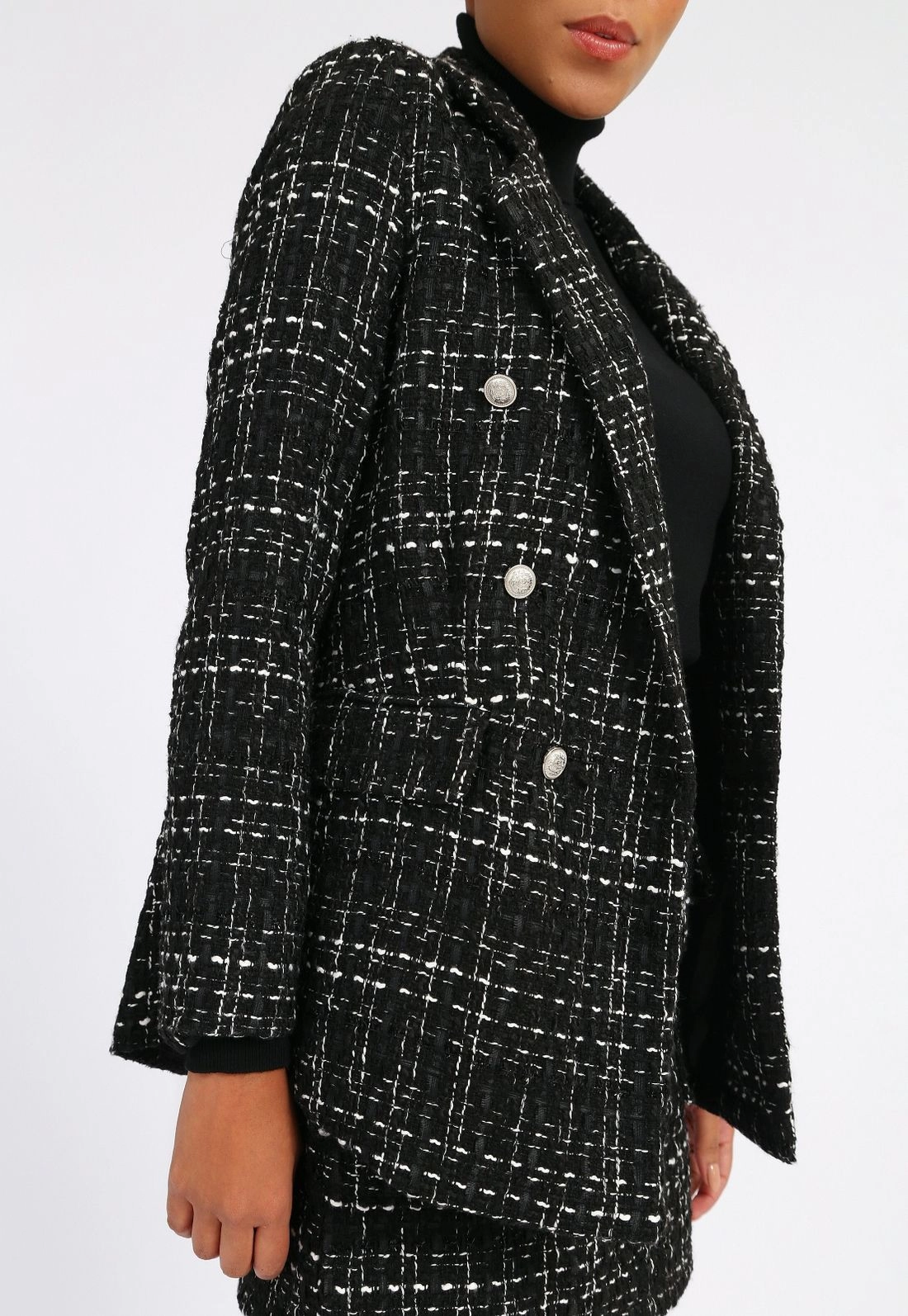 Blazer Tweed Transpassado