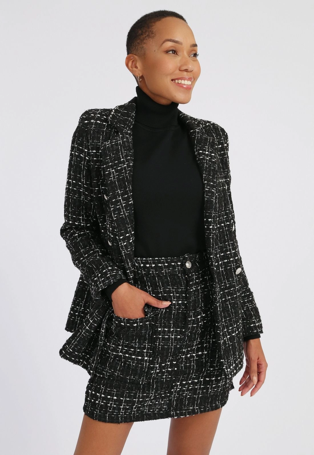 Blazer Tweed Transpassado