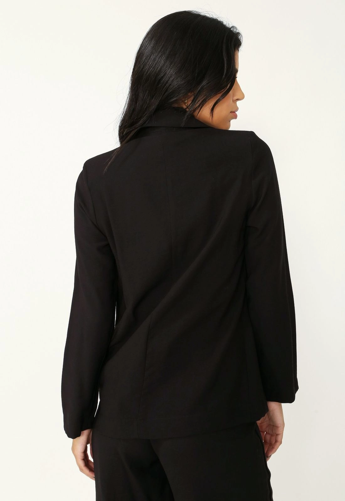 Blazer Crepe Manga Longa Botão