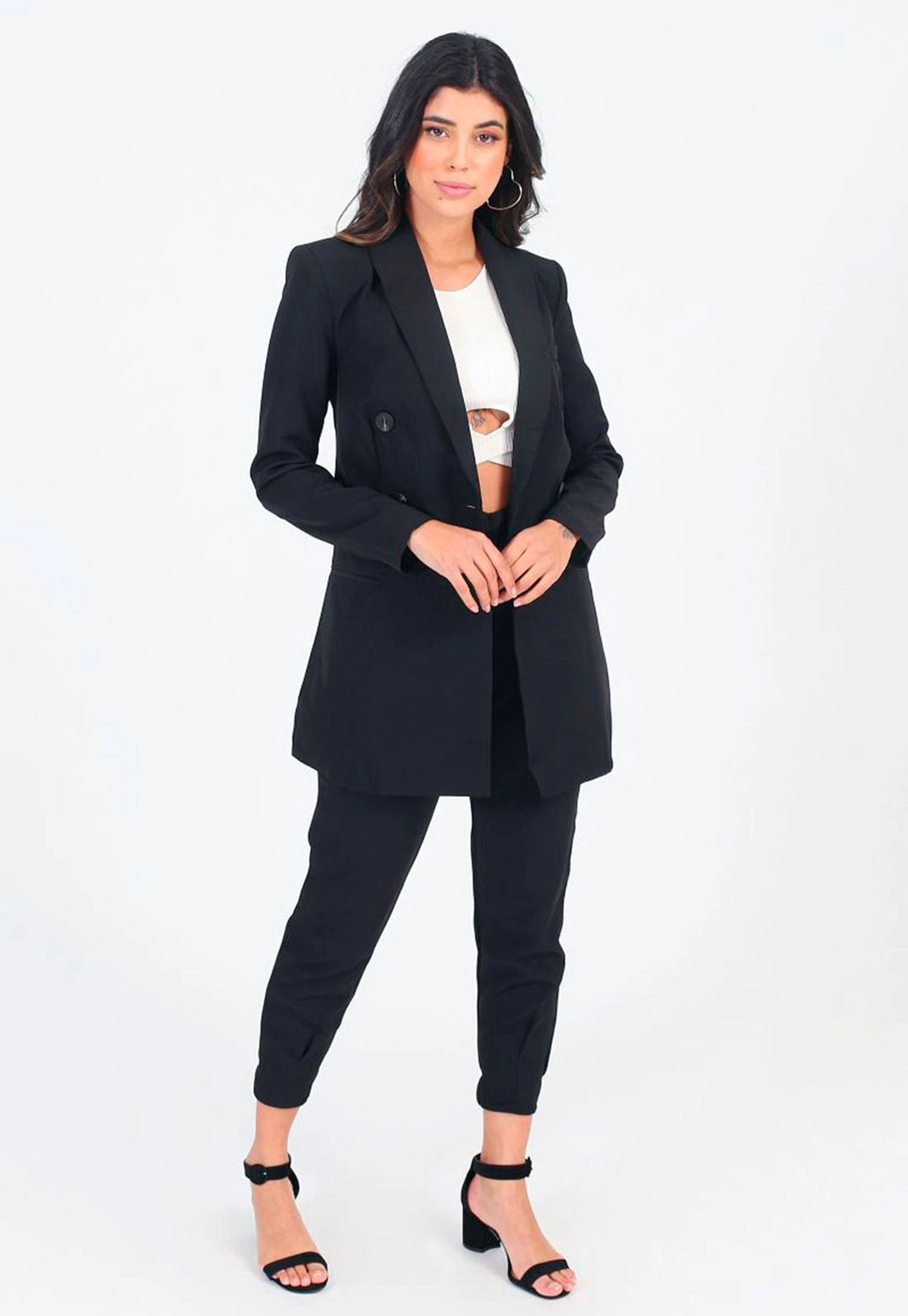 Blazer Alfaiataria Botões Alongado
