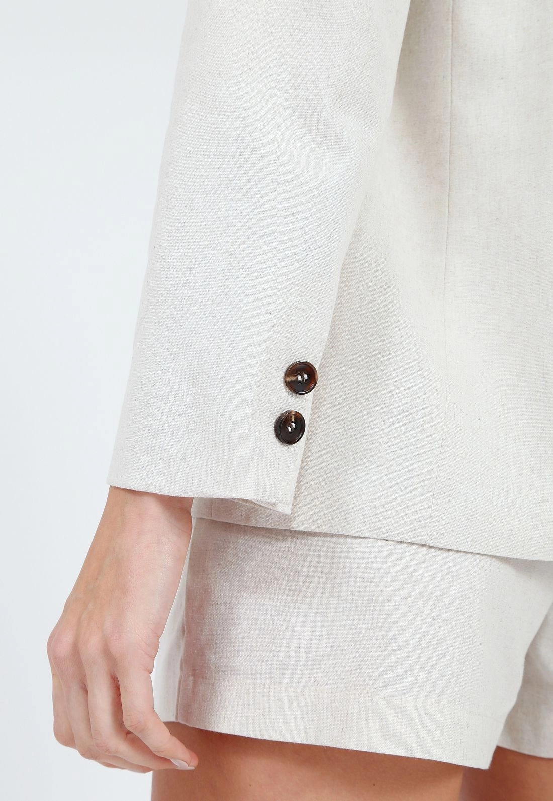 Blazer Linho Manga Longa Bolso