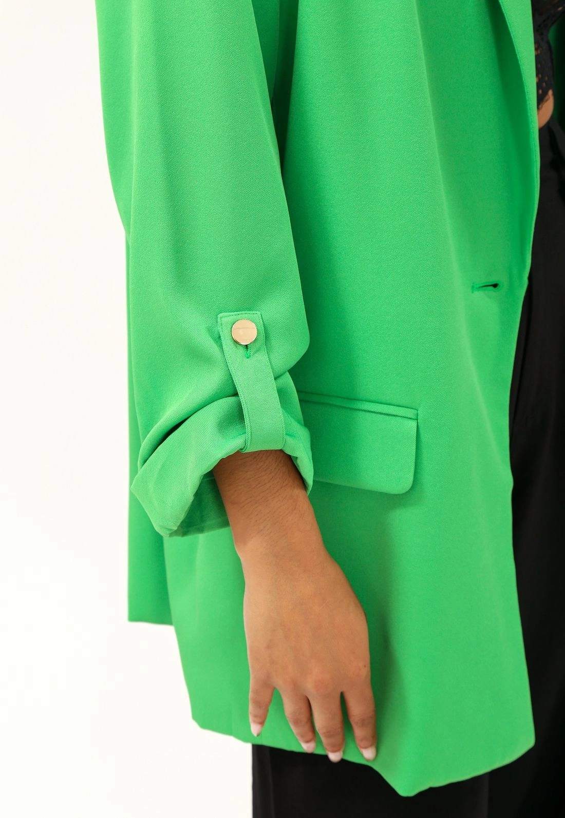 Blazer Crepe Alongado 3/4 Martingale