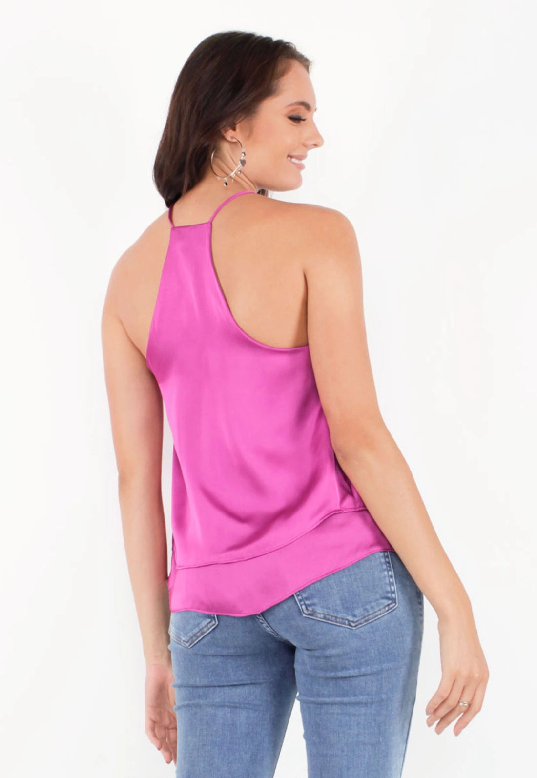 Blusa Cetim Alça Babado