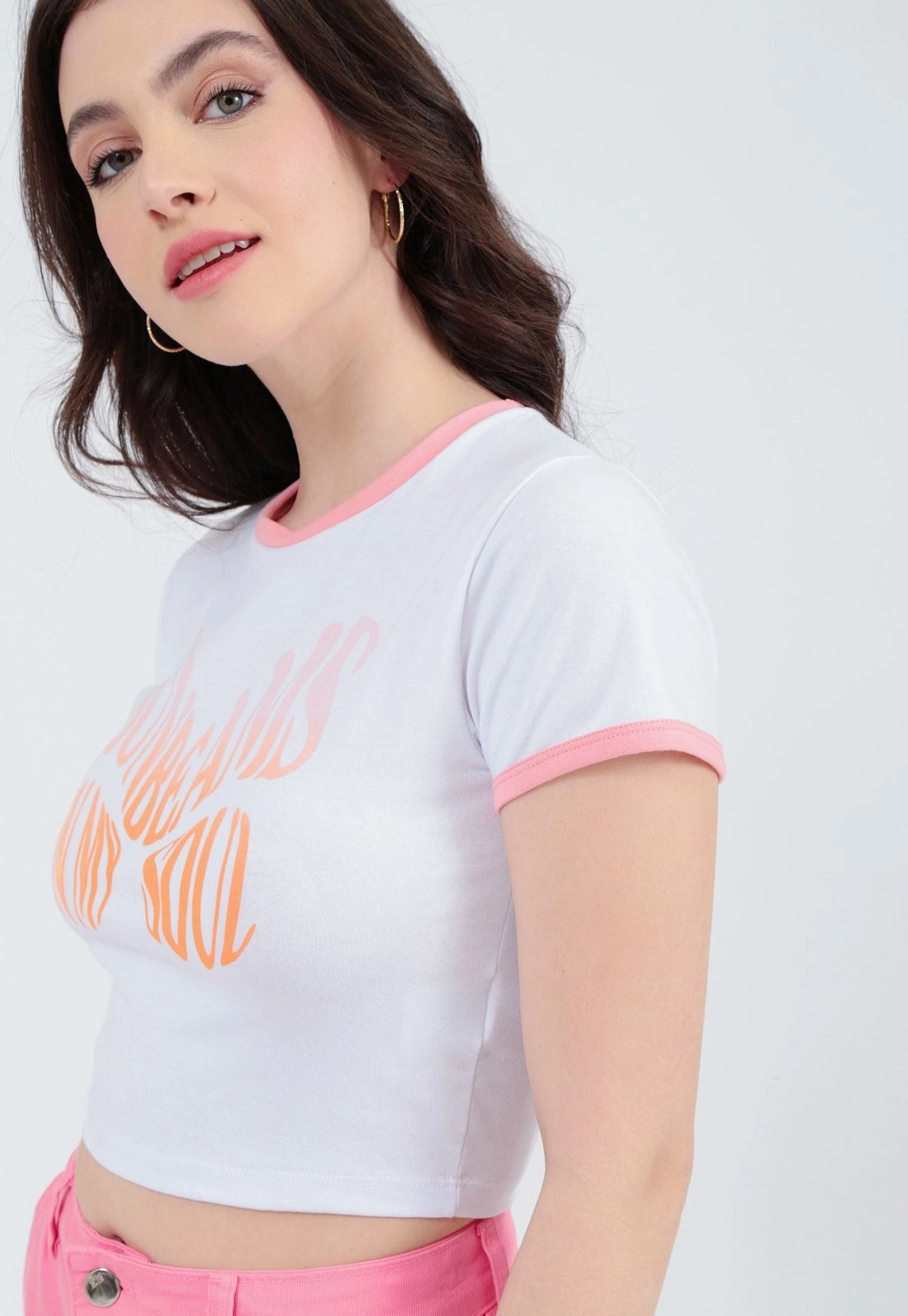 Blusa Cotton Cropped Borboleta Viés