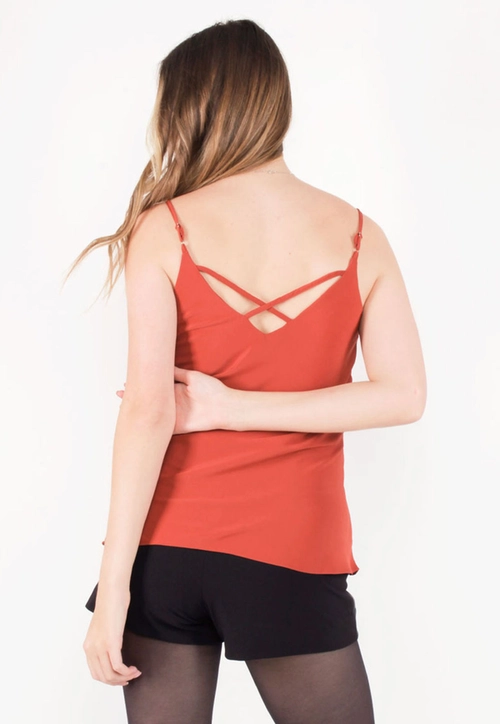 Blusa Crepe Alça Renda