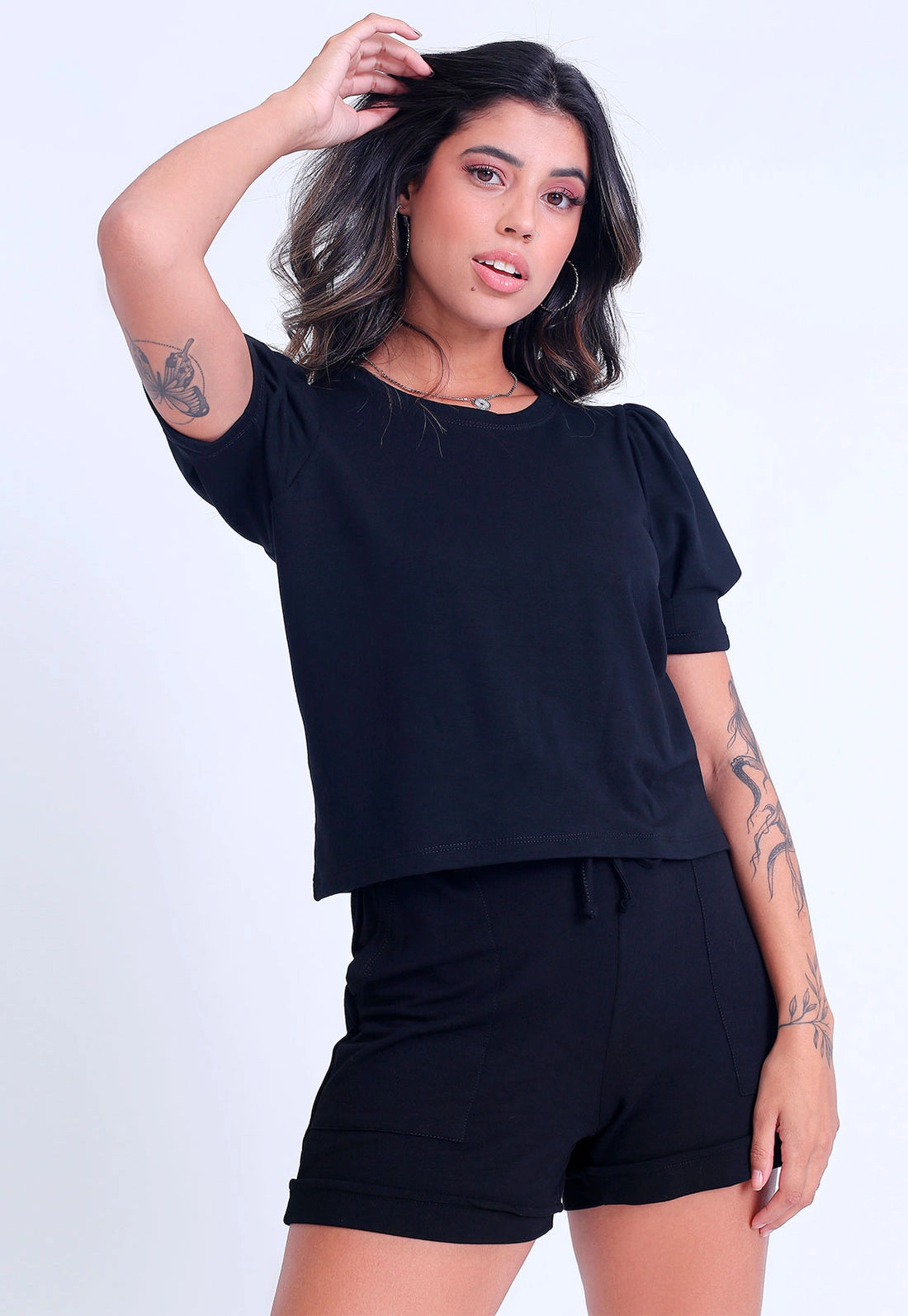 Blusa Moletinho Mangas Bufantes