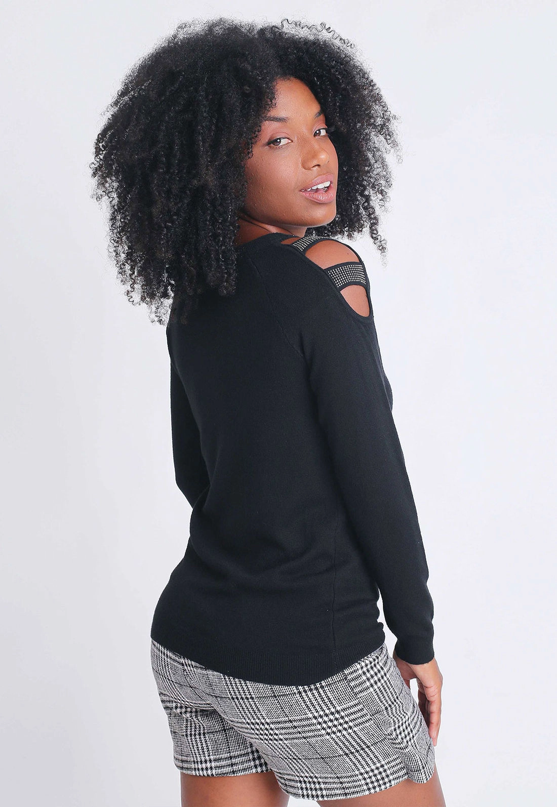 Blusa Tricô Ombro Vazado