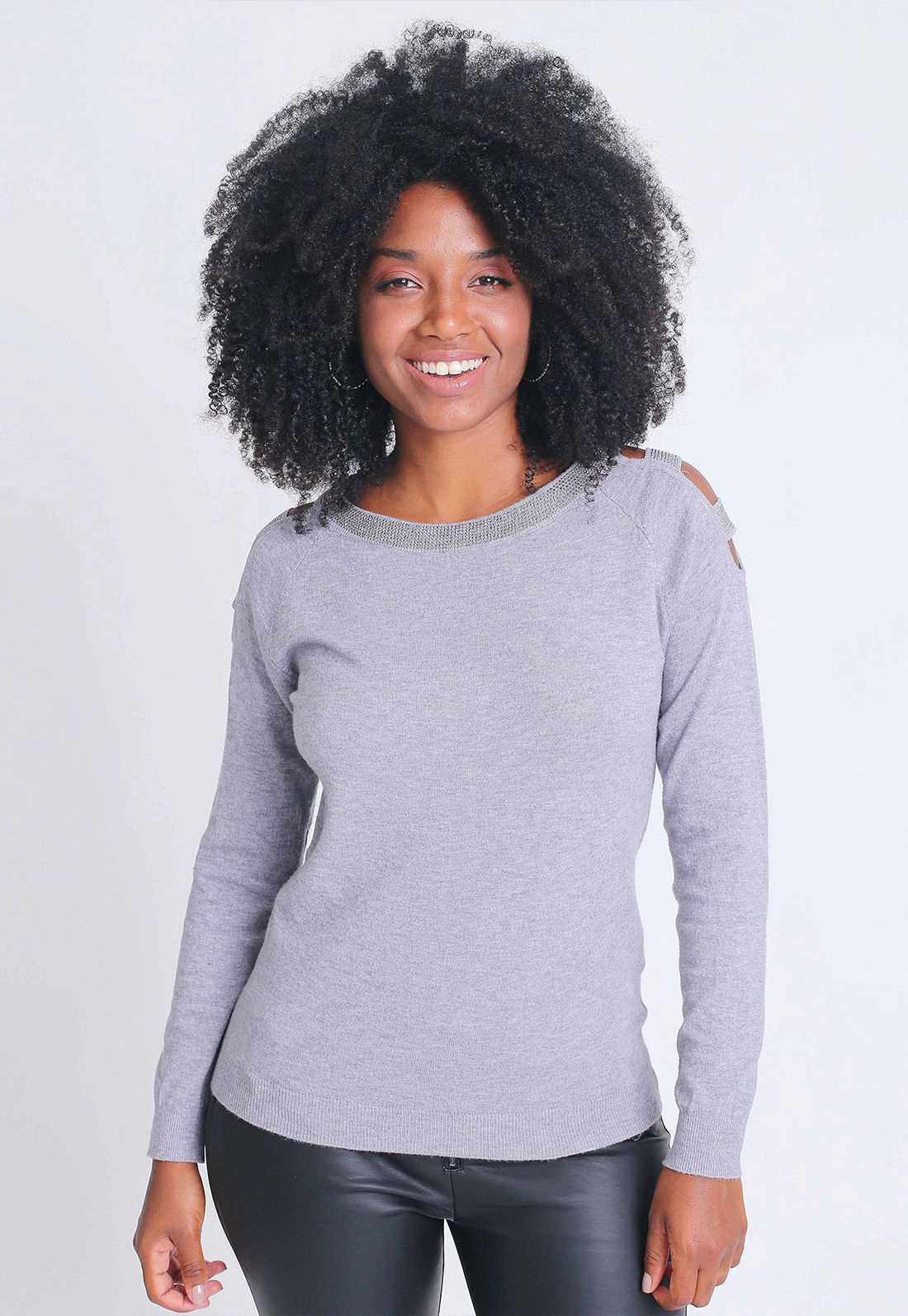 Blusa Tricô Ombro Vazado
