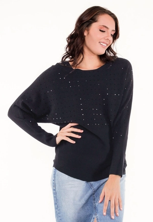 Blusa Tricô Aplique Frontal