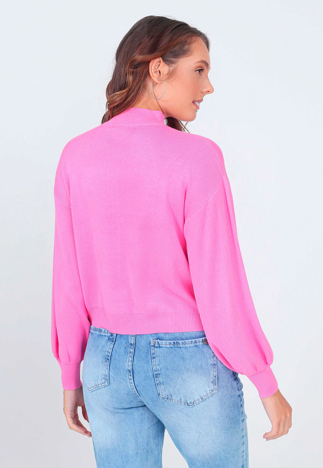 Blusa Tricô Manga Longa Bufante g