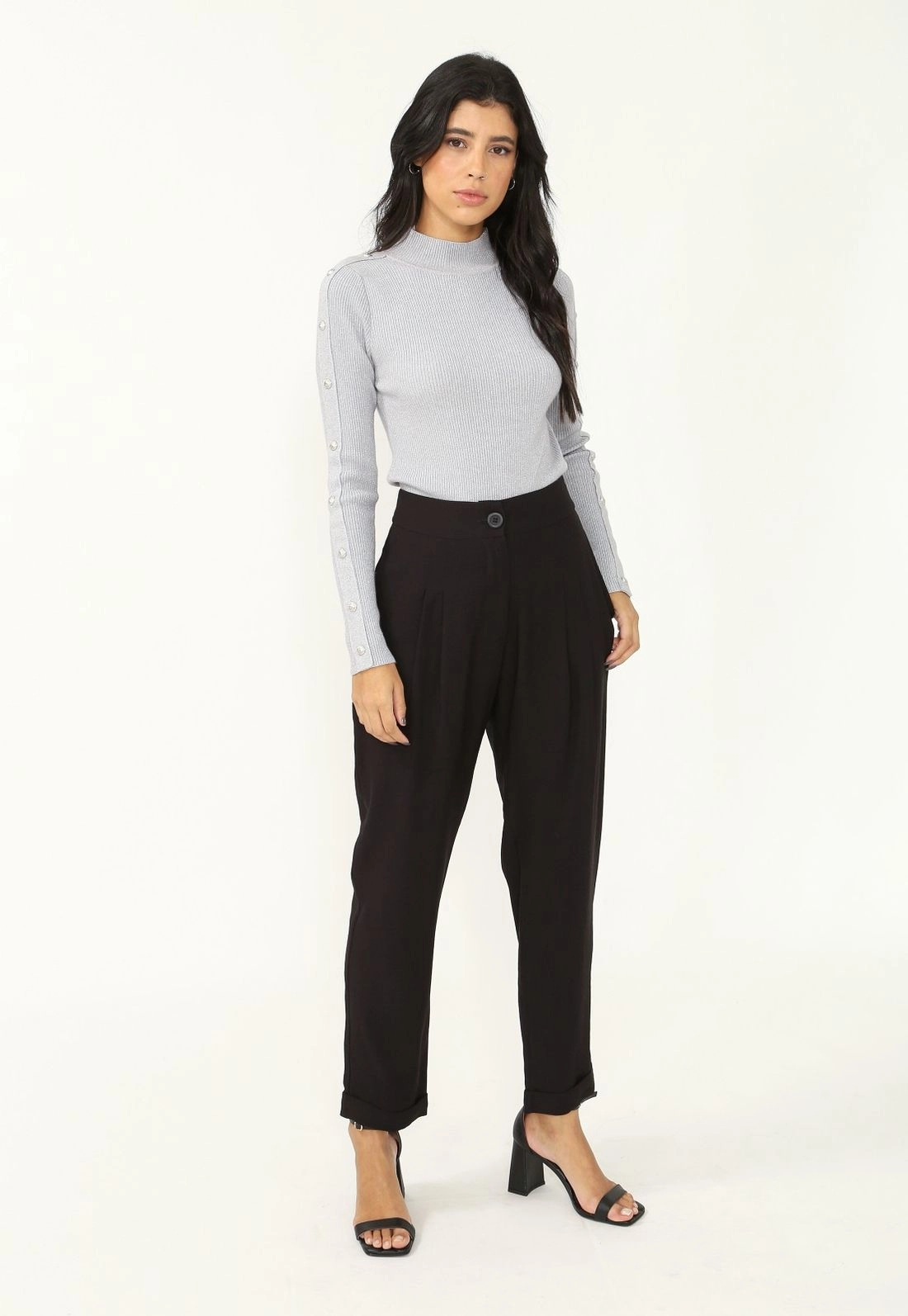 Blusa Tricô Canelado Lurex