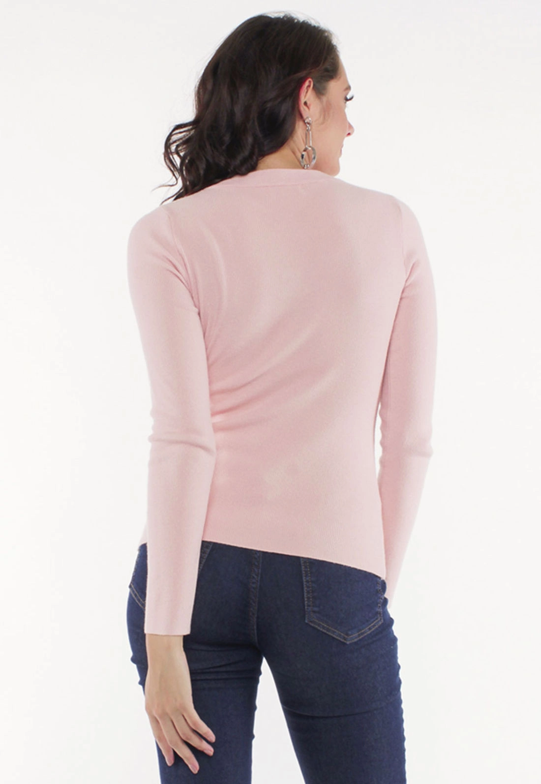 Blusa Tricô Decote Ilhós