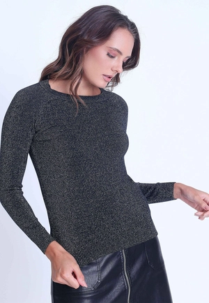 Blusa Tricô Lurex Basic