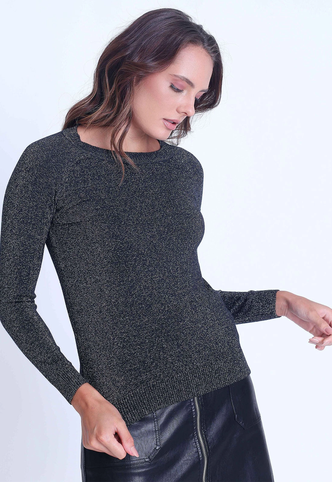 Blusa Tricô Lurex Basic
