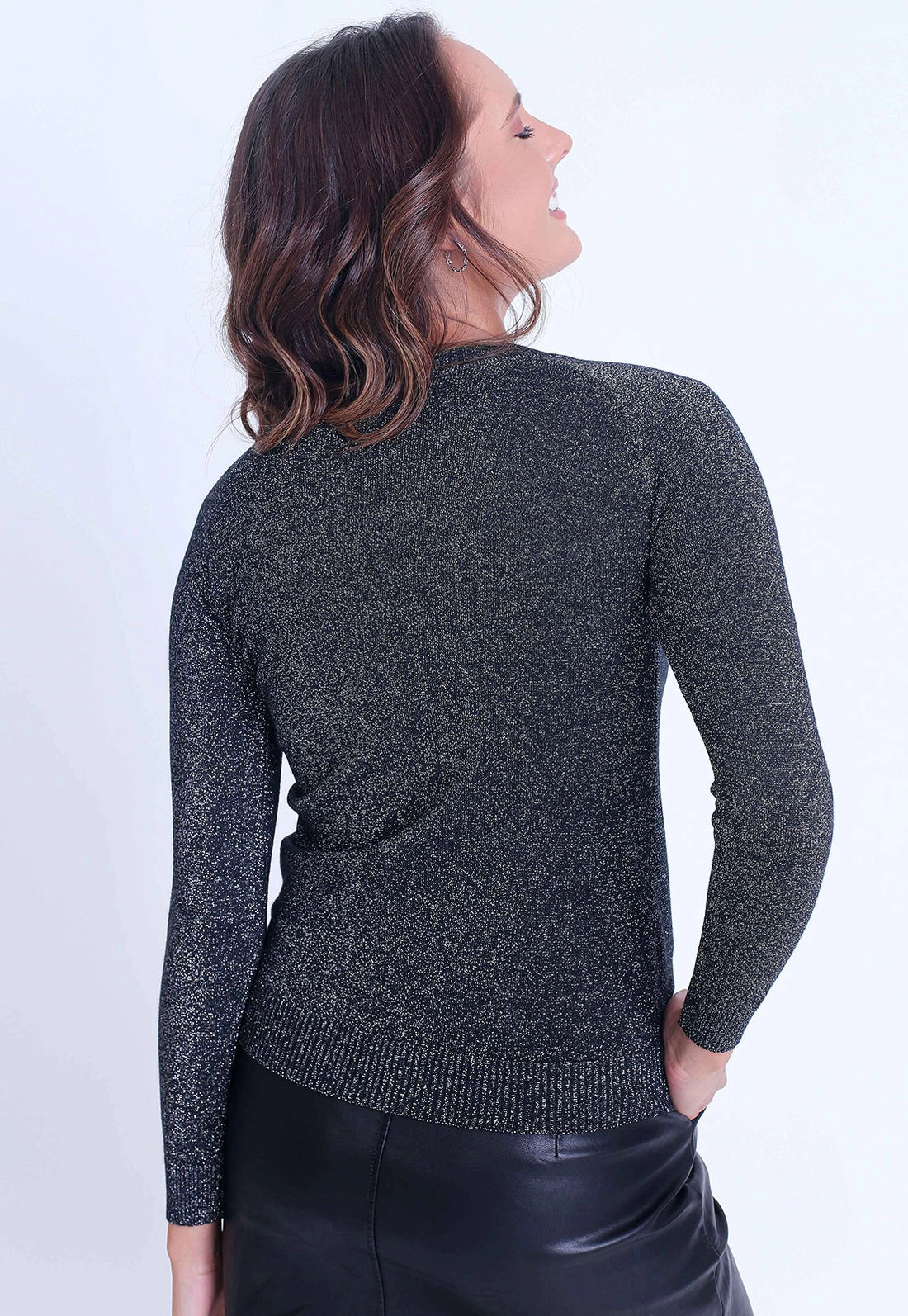 Blusa Tricô Lurex Basic