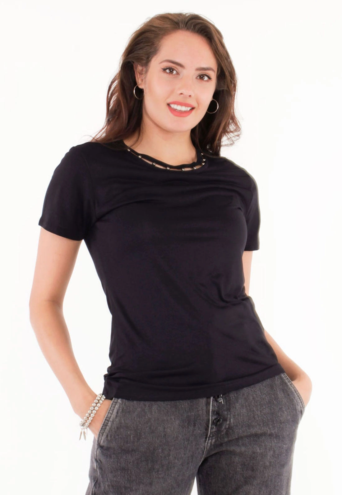 Blusa Malha Detalhe Decote