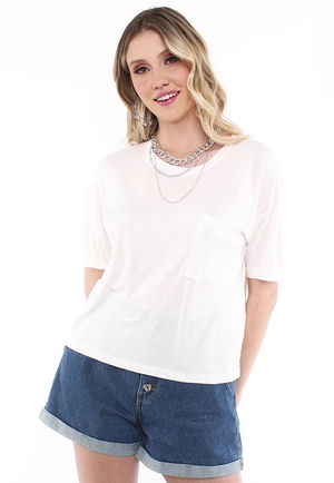 Blusa Malha Oversized Manga Curta