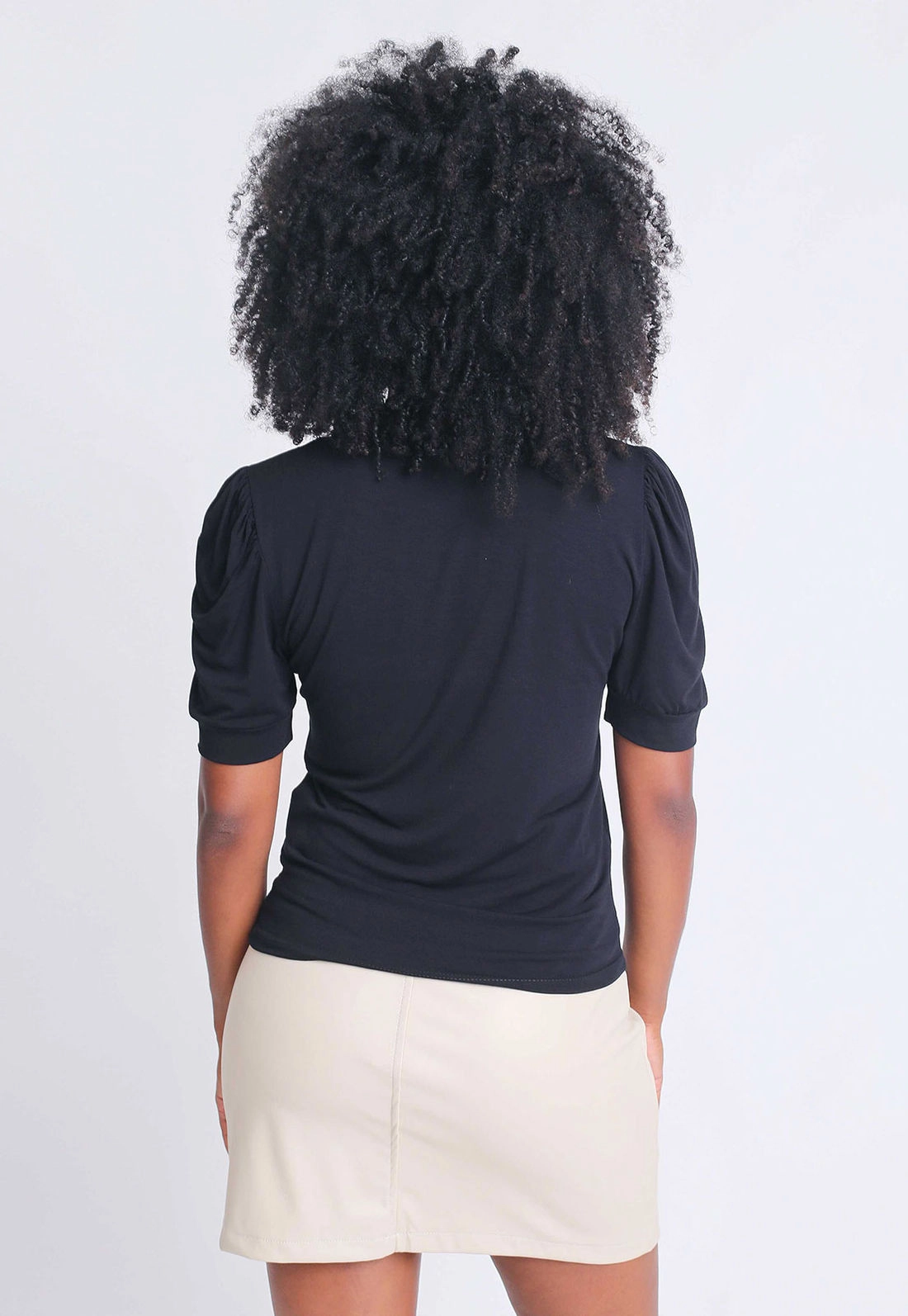Blusa Viscose Manga Curta Bufante