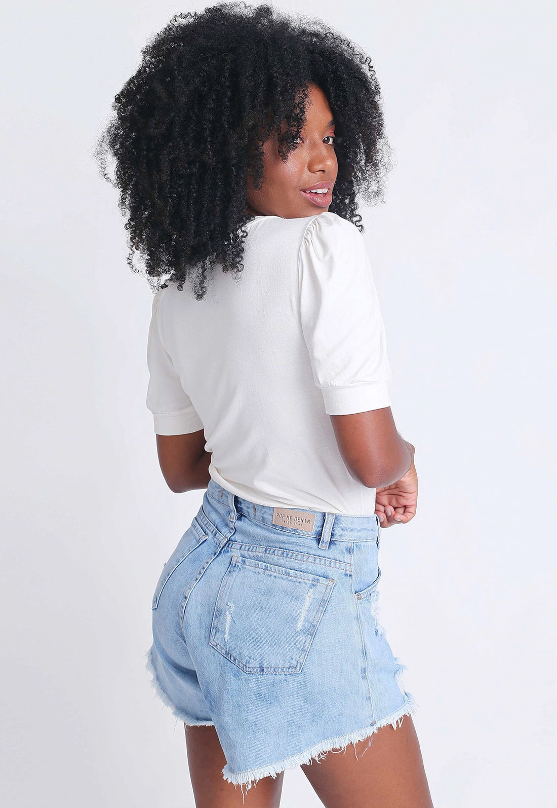 Blusa Viscose Manga Curta Bufante