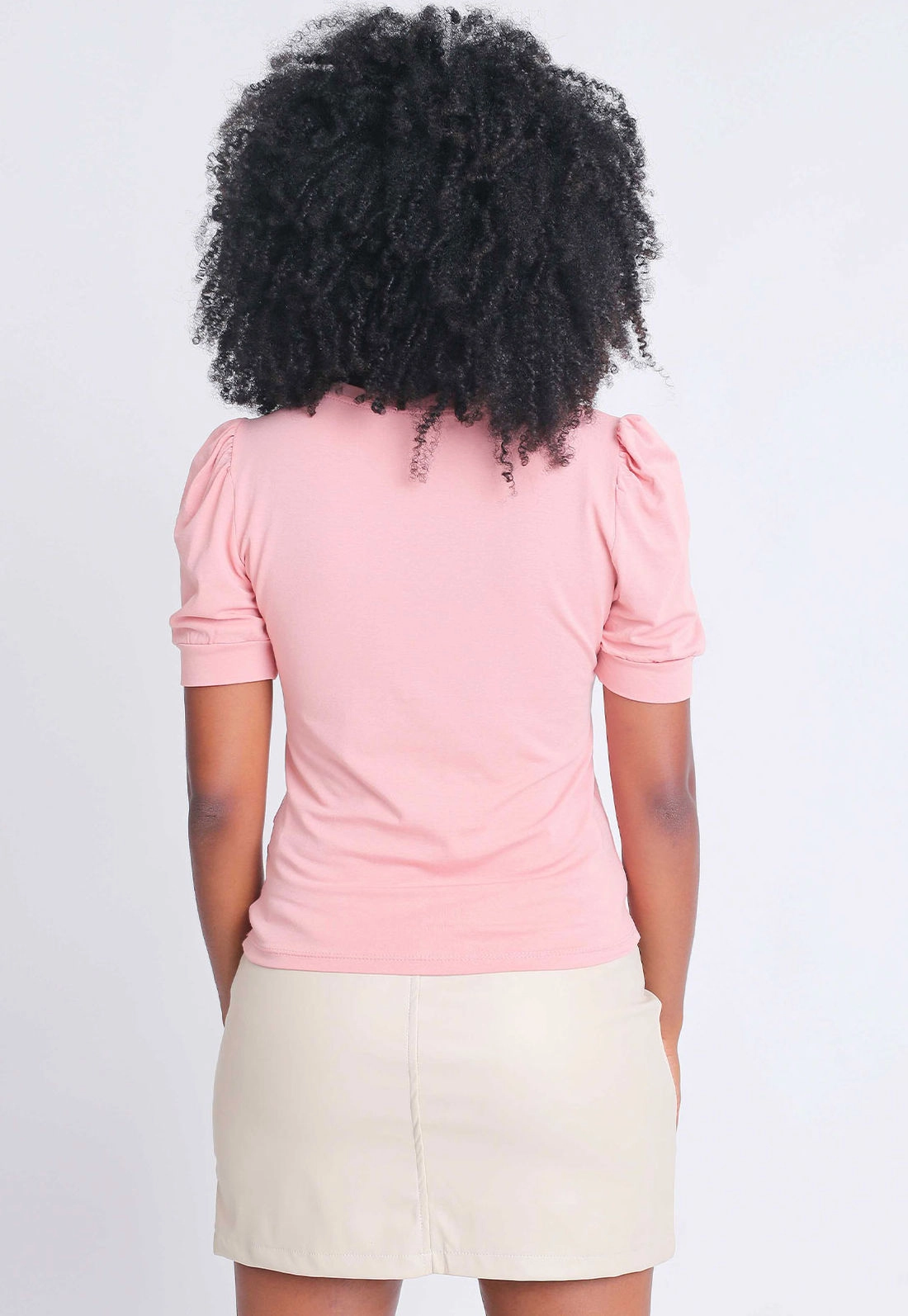 Blusa Viscose Manga Curta Bufante