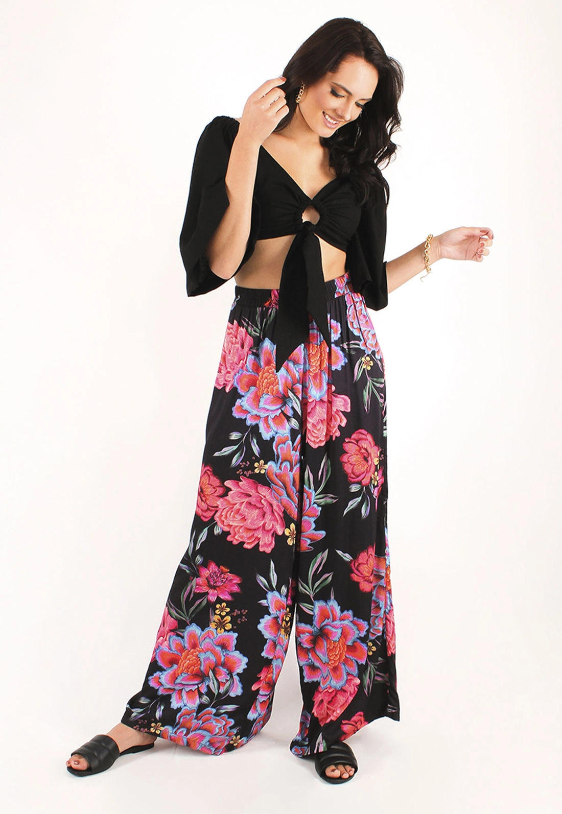 Calça Pantalona Estampada